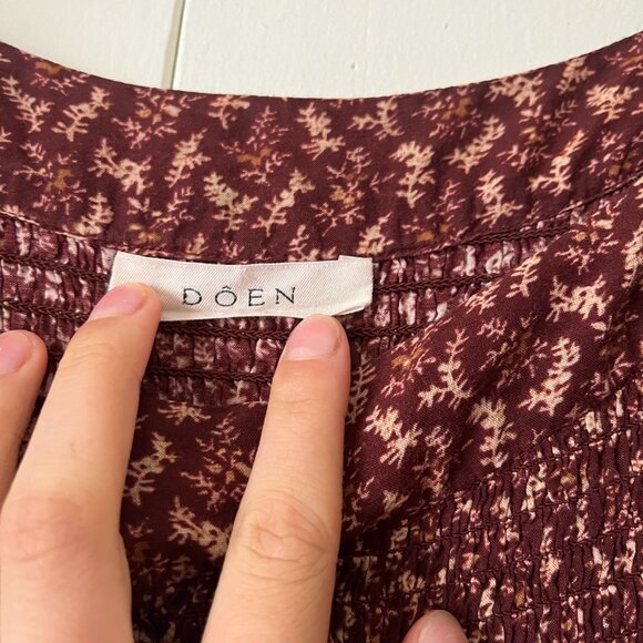 Dôen Honeysuckle Dress Wine Winter Ditsy S - Picture 3 of 5